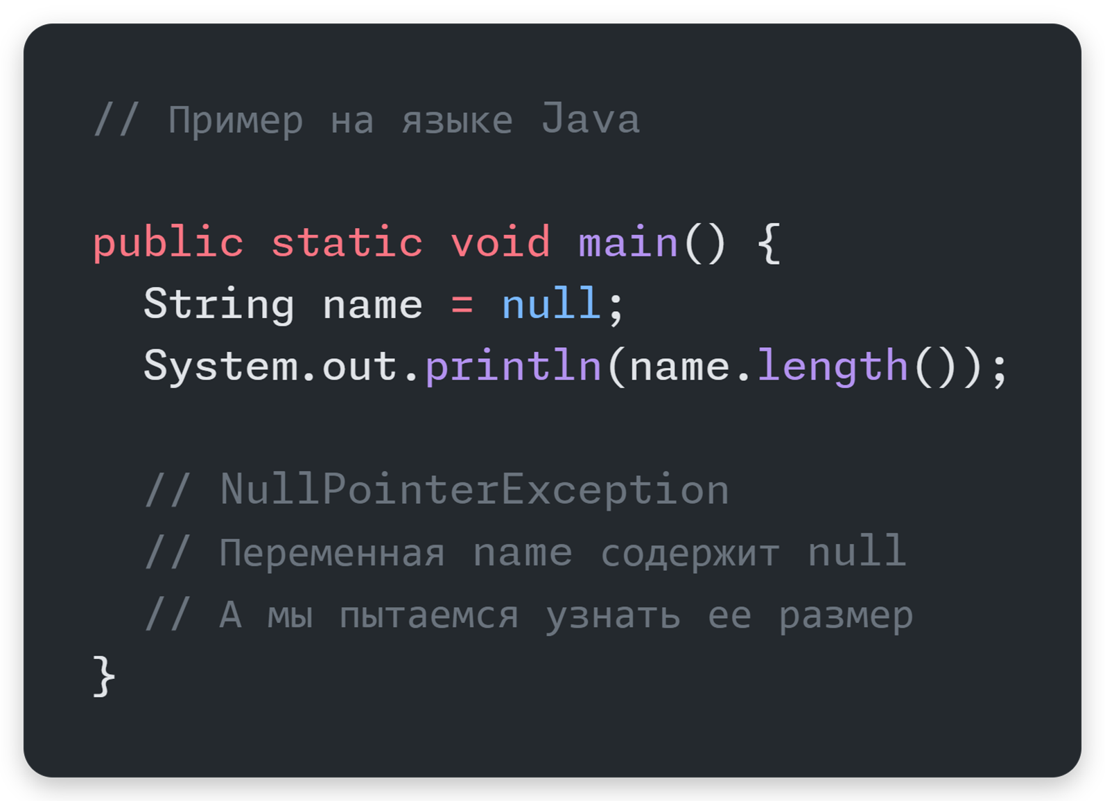 Программа не знает длину null