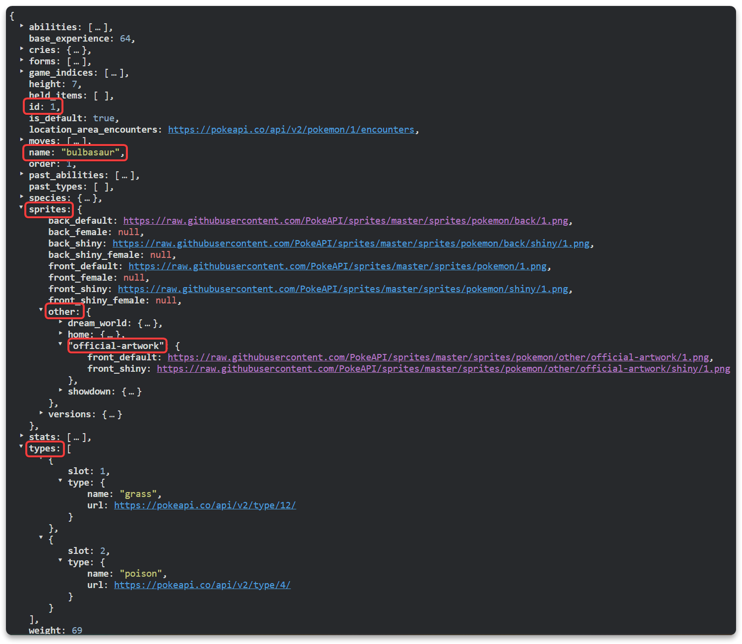 Pokemon Detail API Response