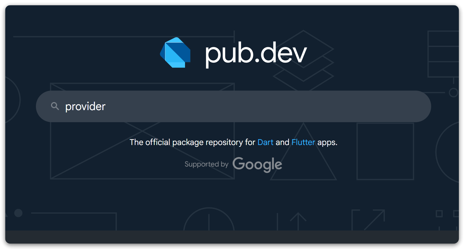 Страница поиска provider